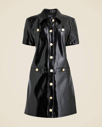J.Crew - Gamine Shirtdress In Faux Patent Leather