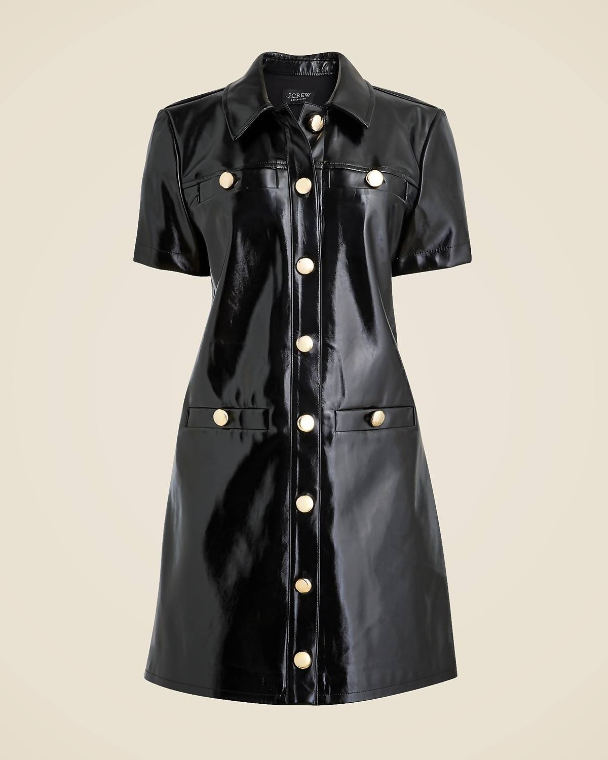 J.Crew - Gamine Shirtdress In Faux Patent Leather