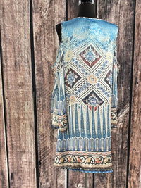 PRINTED COLD SHOULDER DRESS
