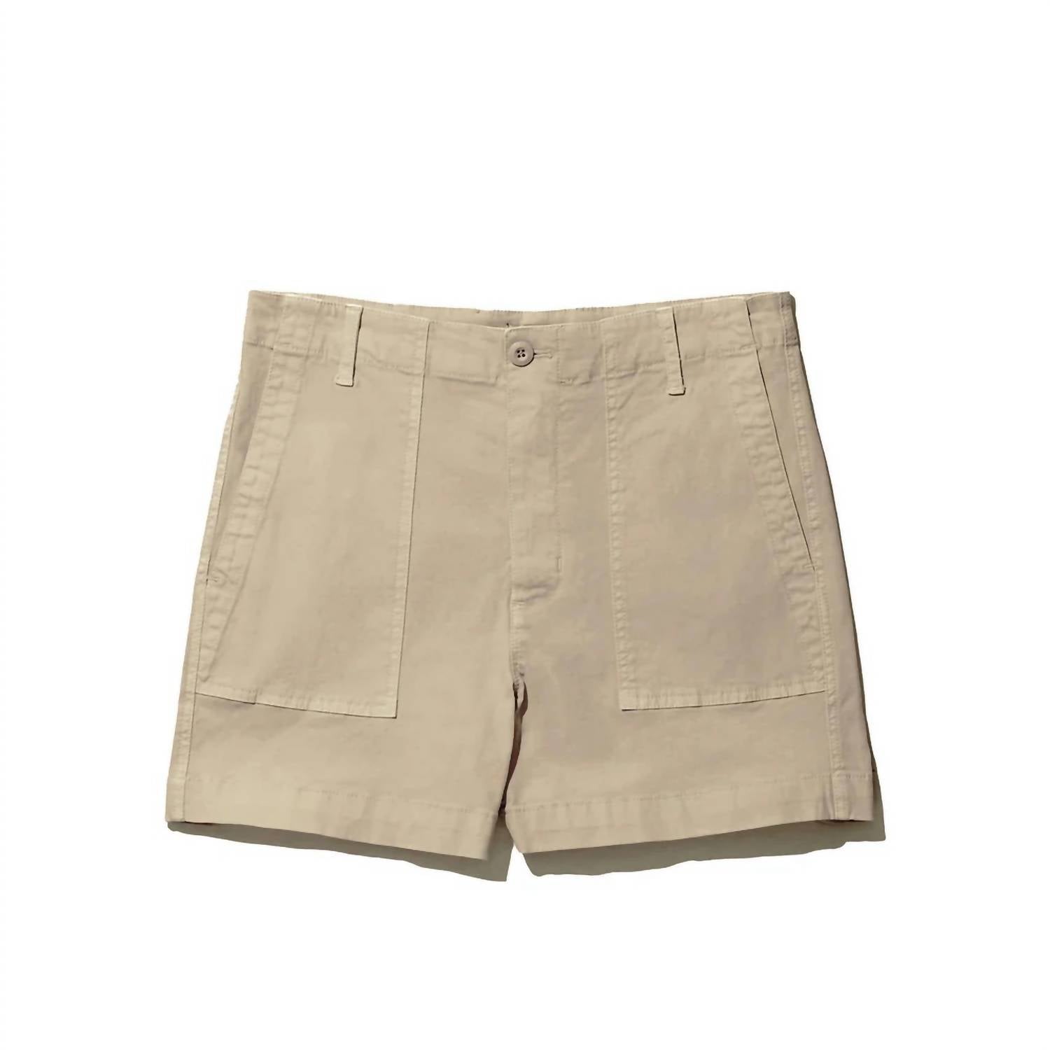 KULE Mid Rise City Shorts in sand - women's shorts - alternate view