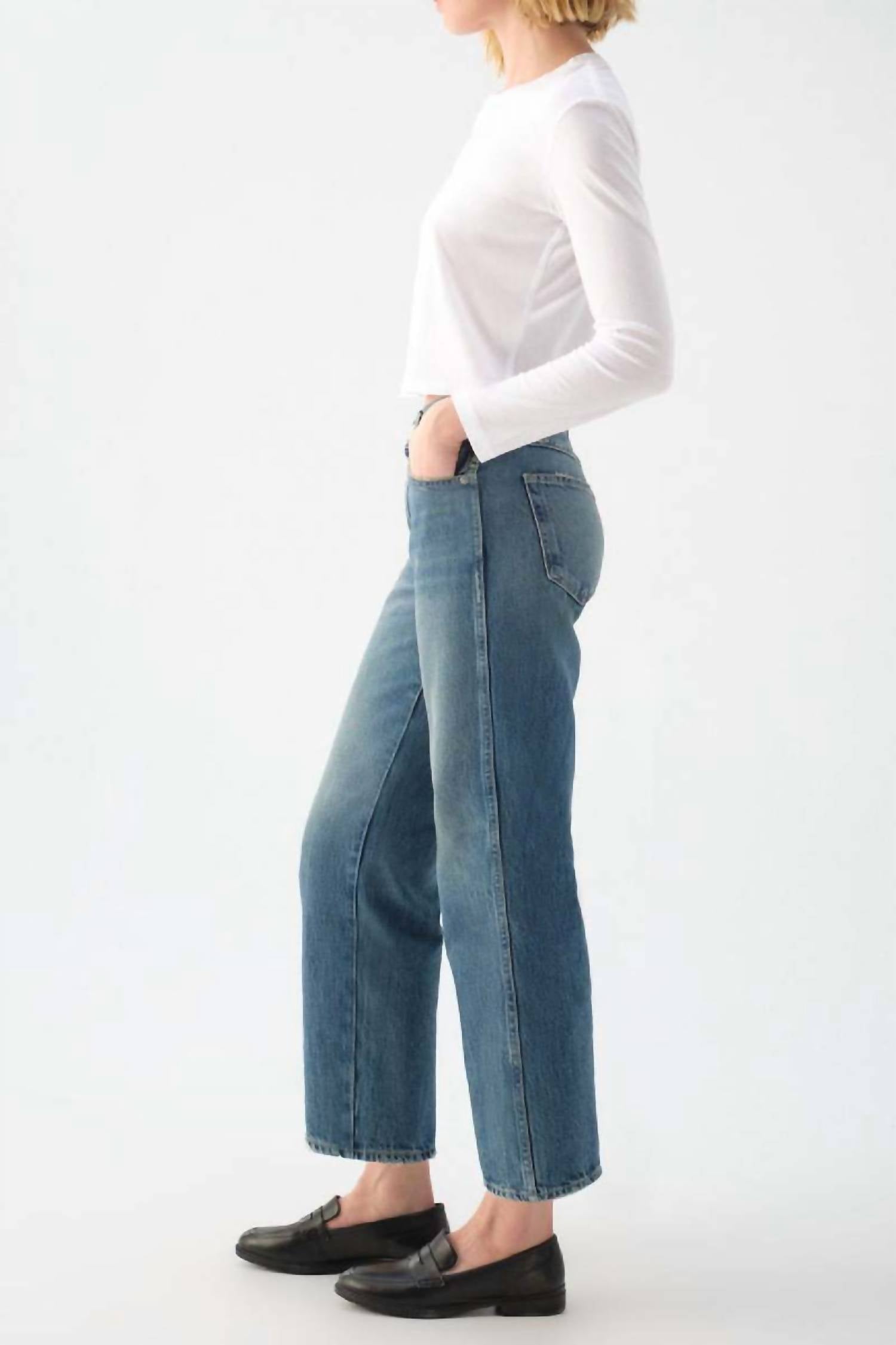 Amo - Billie Crop Wide Straight Leg Jean