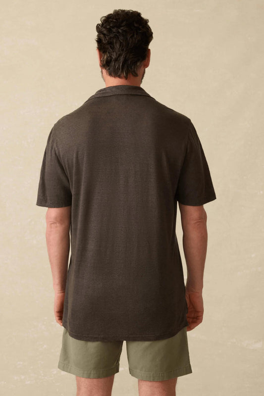 Faherty - Short Sleeve Linen Polo Shirt