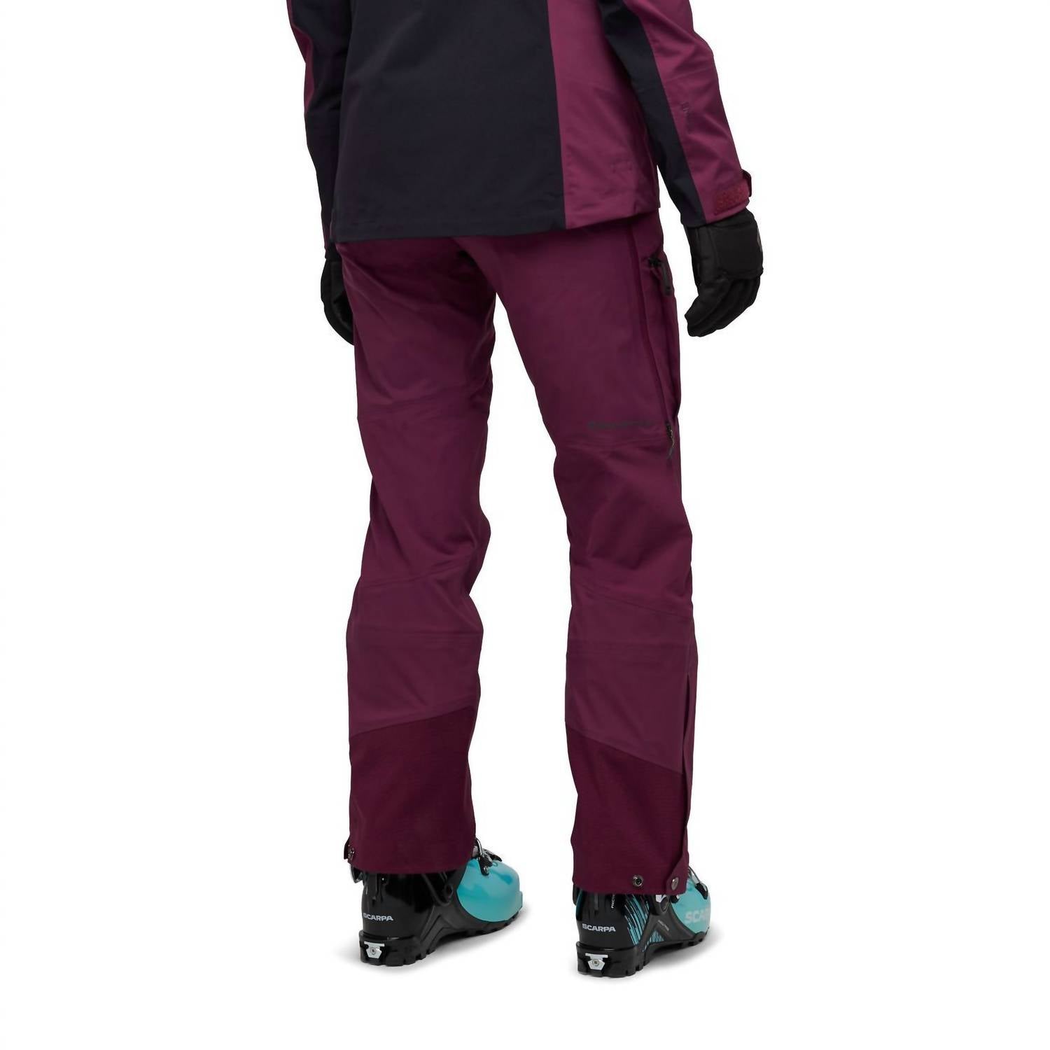 Black Diamond Dawn Patrol Hybrid Pants in blackberry - women's pants - detail view