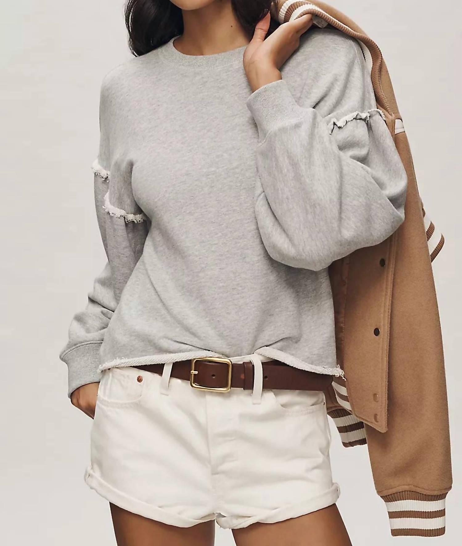 Nation LTD Shane Sweatshirt in heather grey 2 - women's top - view 4
