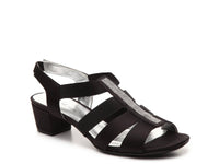 David Tate Women's Eve Sandal in black satin - women's sandal