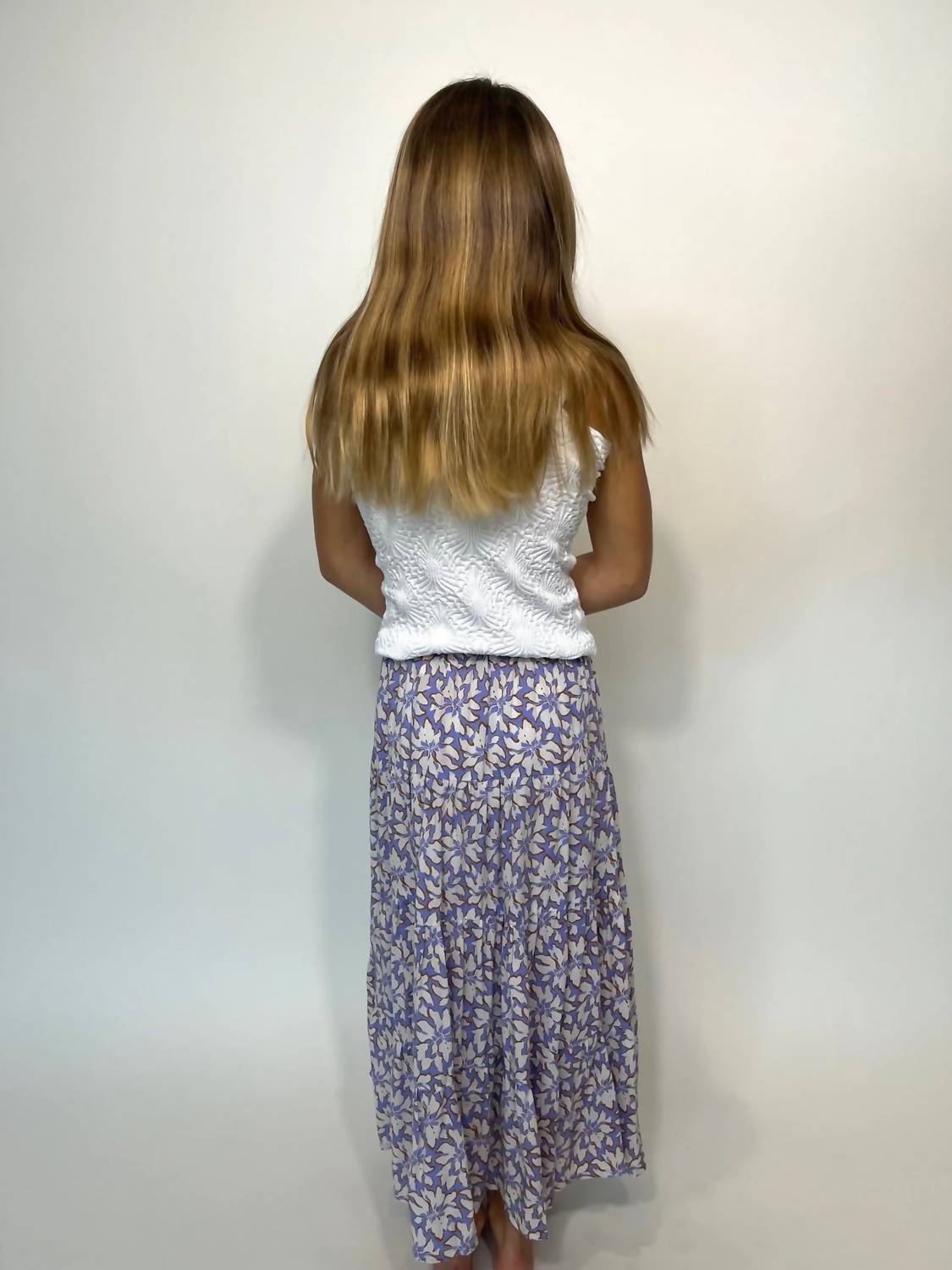 Khush Girls Belle Skirt in bloomcrest lavender - kids' skirt - detail view
