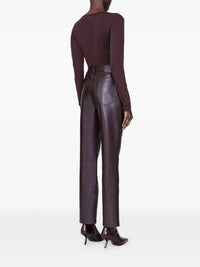 ANINE BING Sylvie Long Sleeve Tee in dark brown - women's long sleeve top - view 7