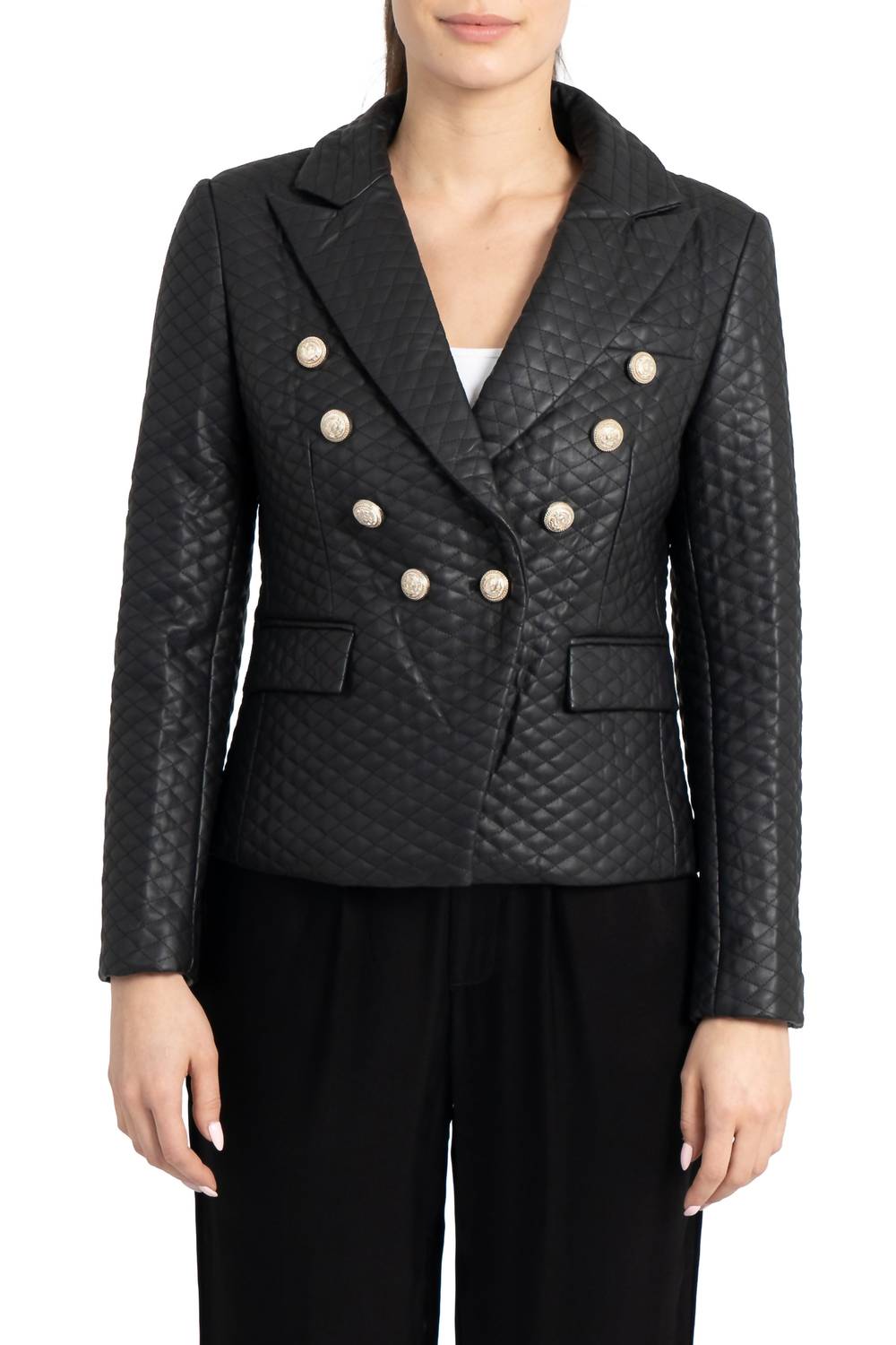 Love Token - Tess Faux Leather Blazer