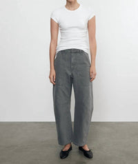 Enza Costa - Textured Rib Cap Sleeve Crew Top