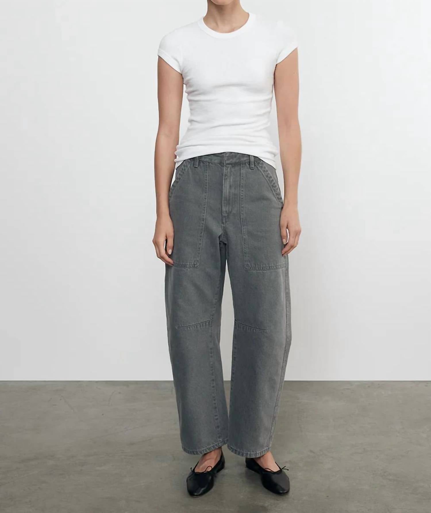 Enza Costa - Textured Rib Cap Sleeve Crew Top