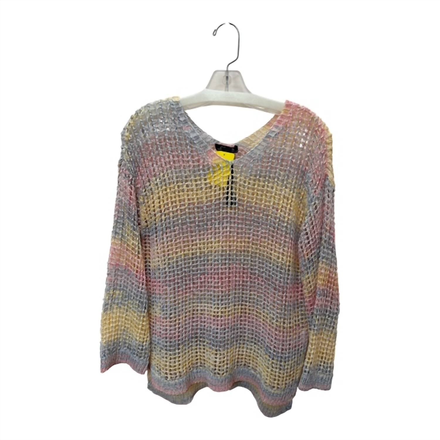 Charlie B - Women's Crochet V-neck Sweater