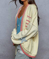 POL Star Spangled Hoodie in cream milk - women's top - detail view