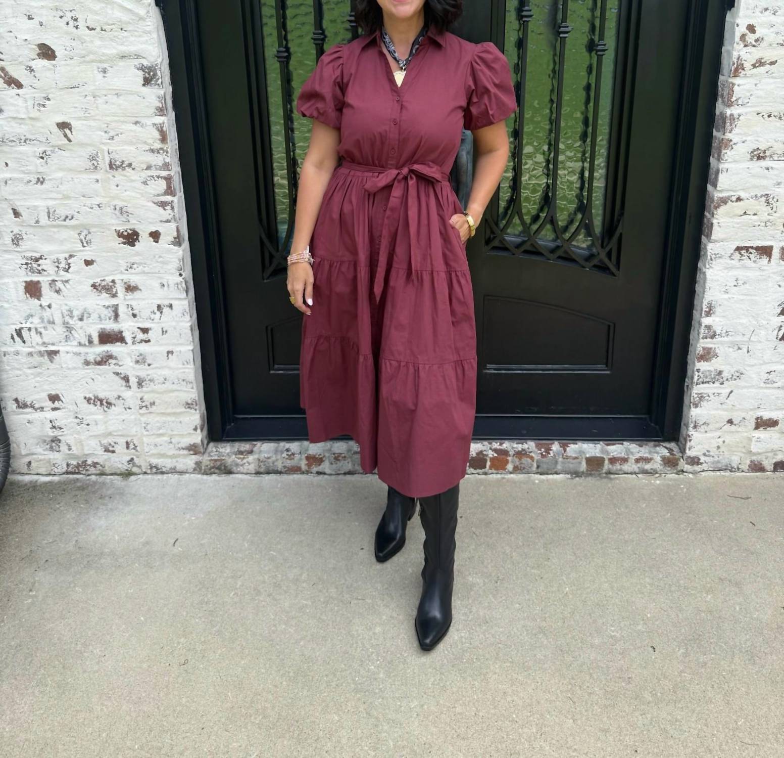maude vivante Clara Dress in wine - women's dress