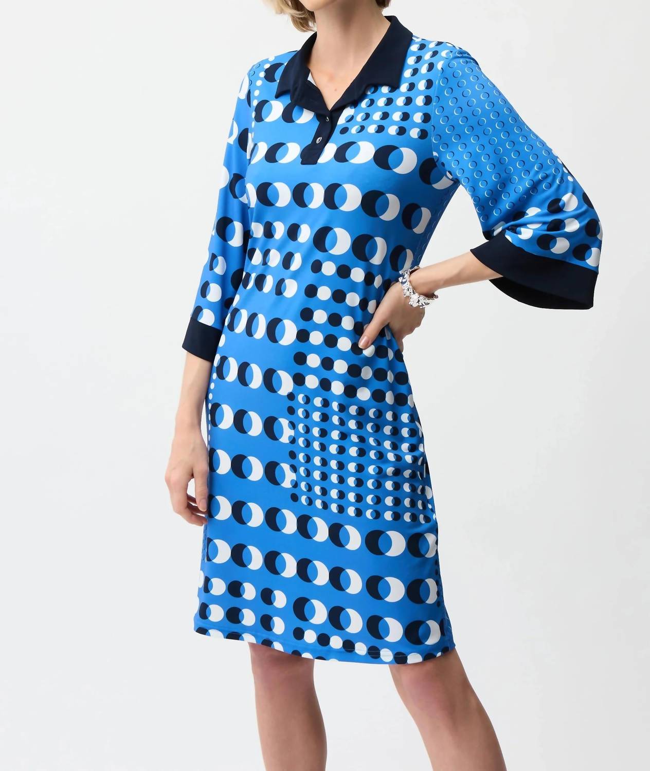 Joseph Ribkoff - Polka Dot 3/4 Sleeve Shirt Dress