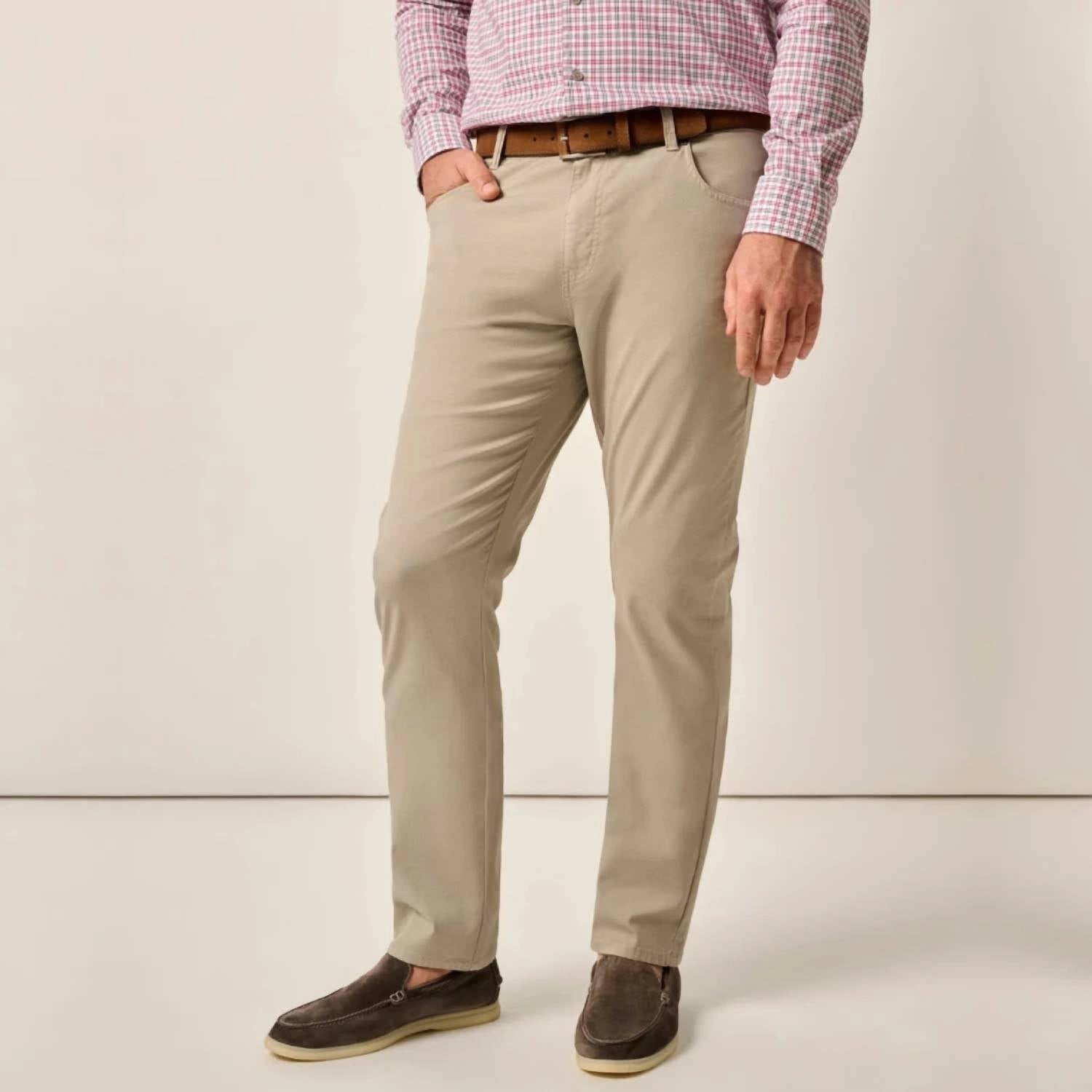 JOHNNIE-O Atlas Lightweight Stretch 5-Pocket Pant - 32" in sage - men's pants