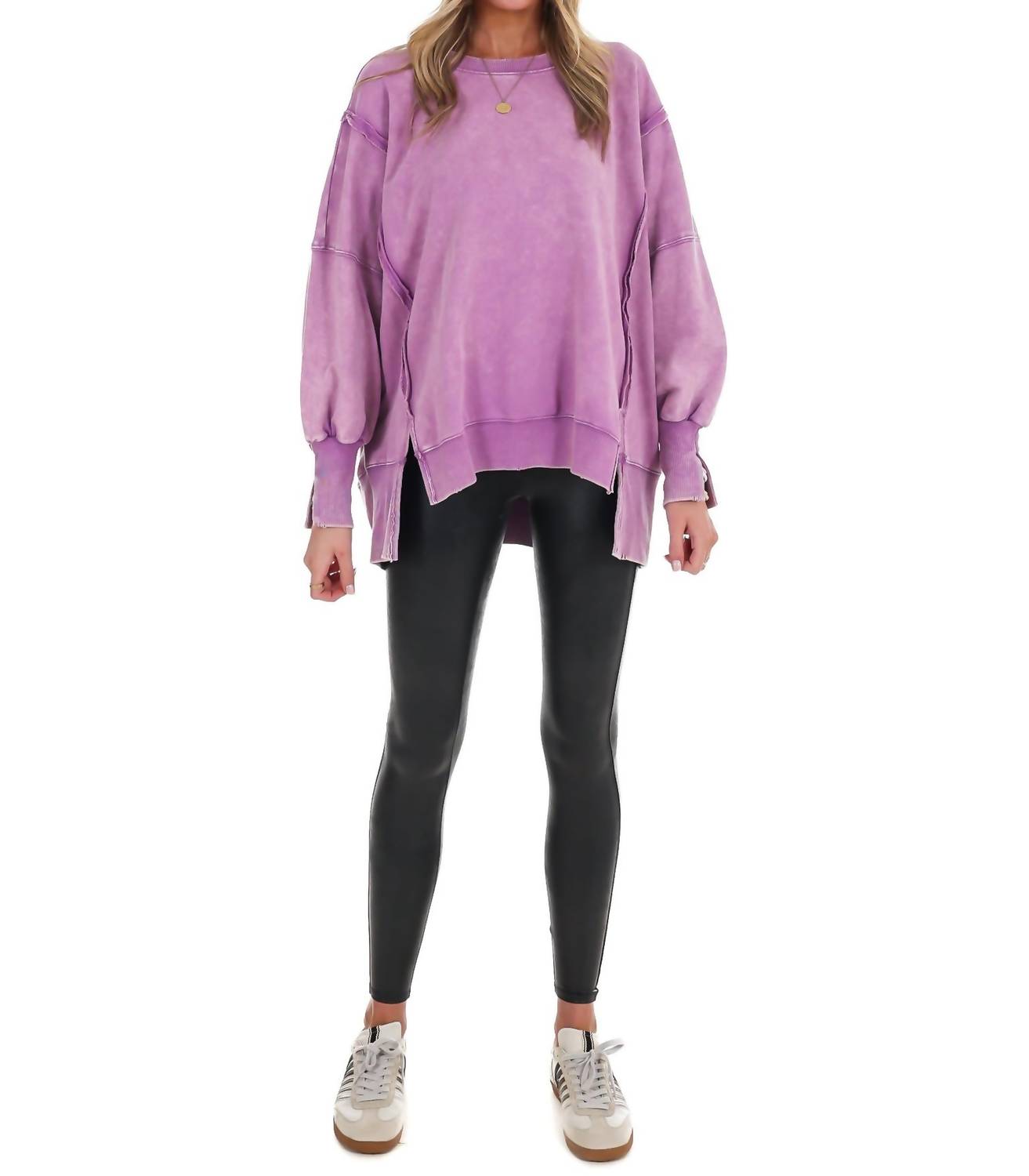 Zenana - Lovely Life Acid Wash Sweatshirt