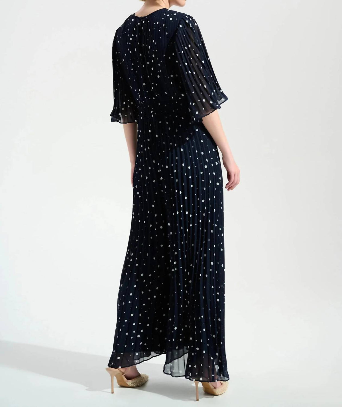 Joseph Ribkoff - Polka Dot Pleated Chiffon Jumpsuit