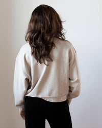 NSF Kenya Oversize French Terry Crew Sweatshirt in faded taupe - women's top - detail view