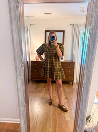 Tcec - Ruffled Hem Plaid Mini Dress