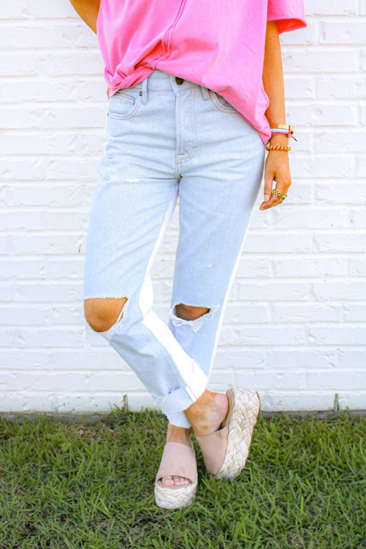 Hidden - Tracey Two Tone Straight Leg Jean