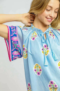 Umgee - Boho Bloom Border Top