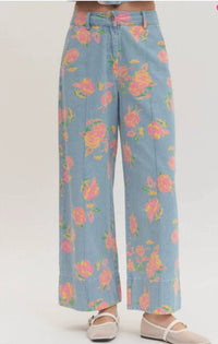 Entro - Women's Floral Denim Pants