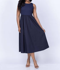 Elliott Lauren - Double Up Rib Knit Midi Dress
