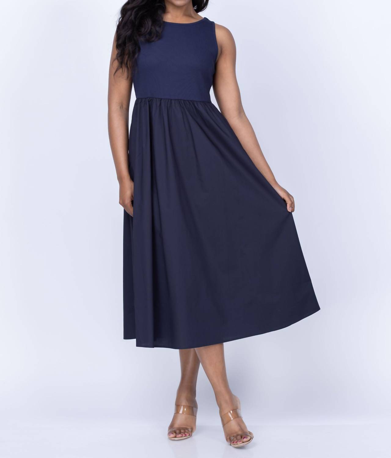 Elliott Lauren - Double Up Rib Knit Midi Dress