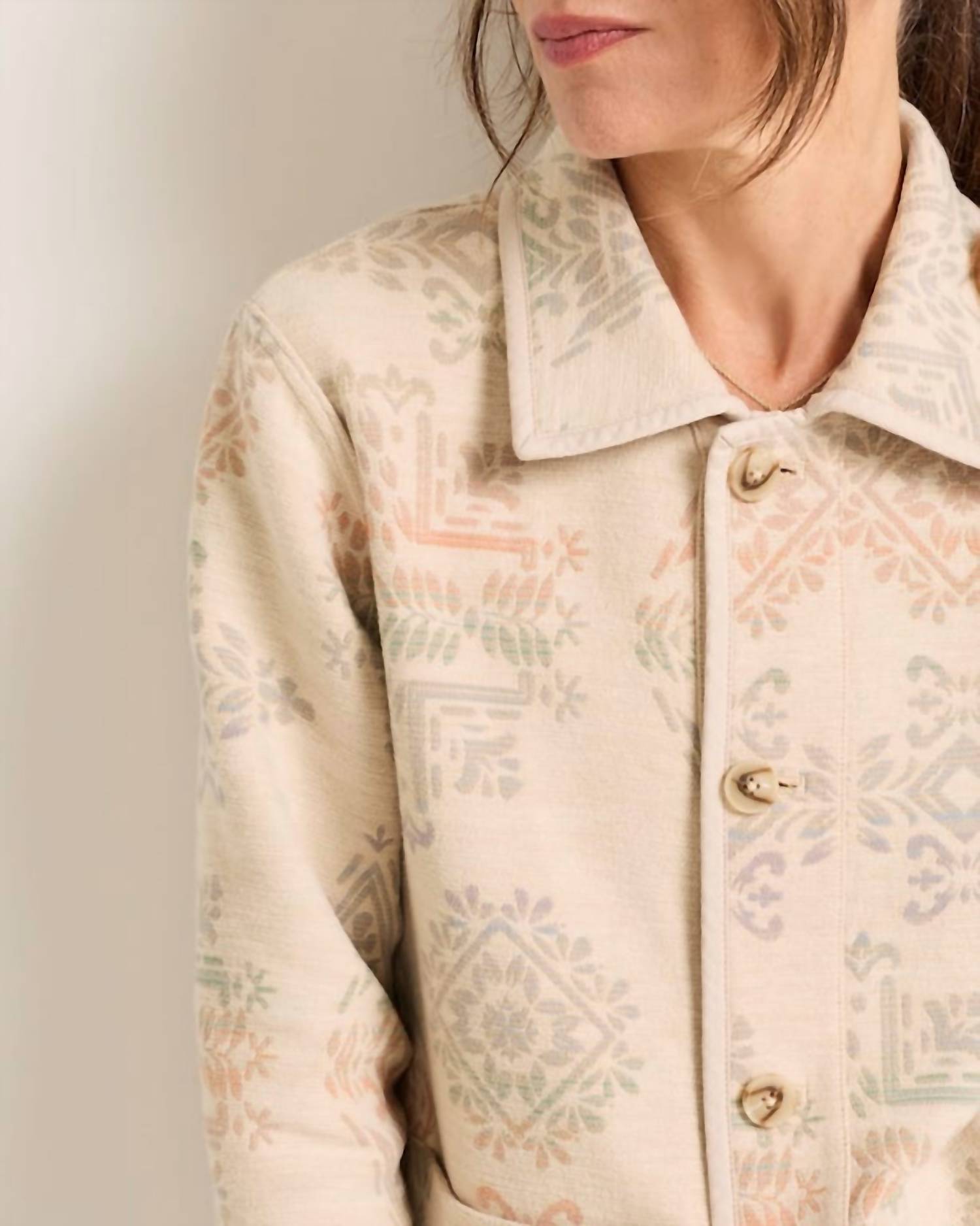 PENDLETON Reversible Chore Jacket in ecru shale laurel grove - women's jacket - view 4