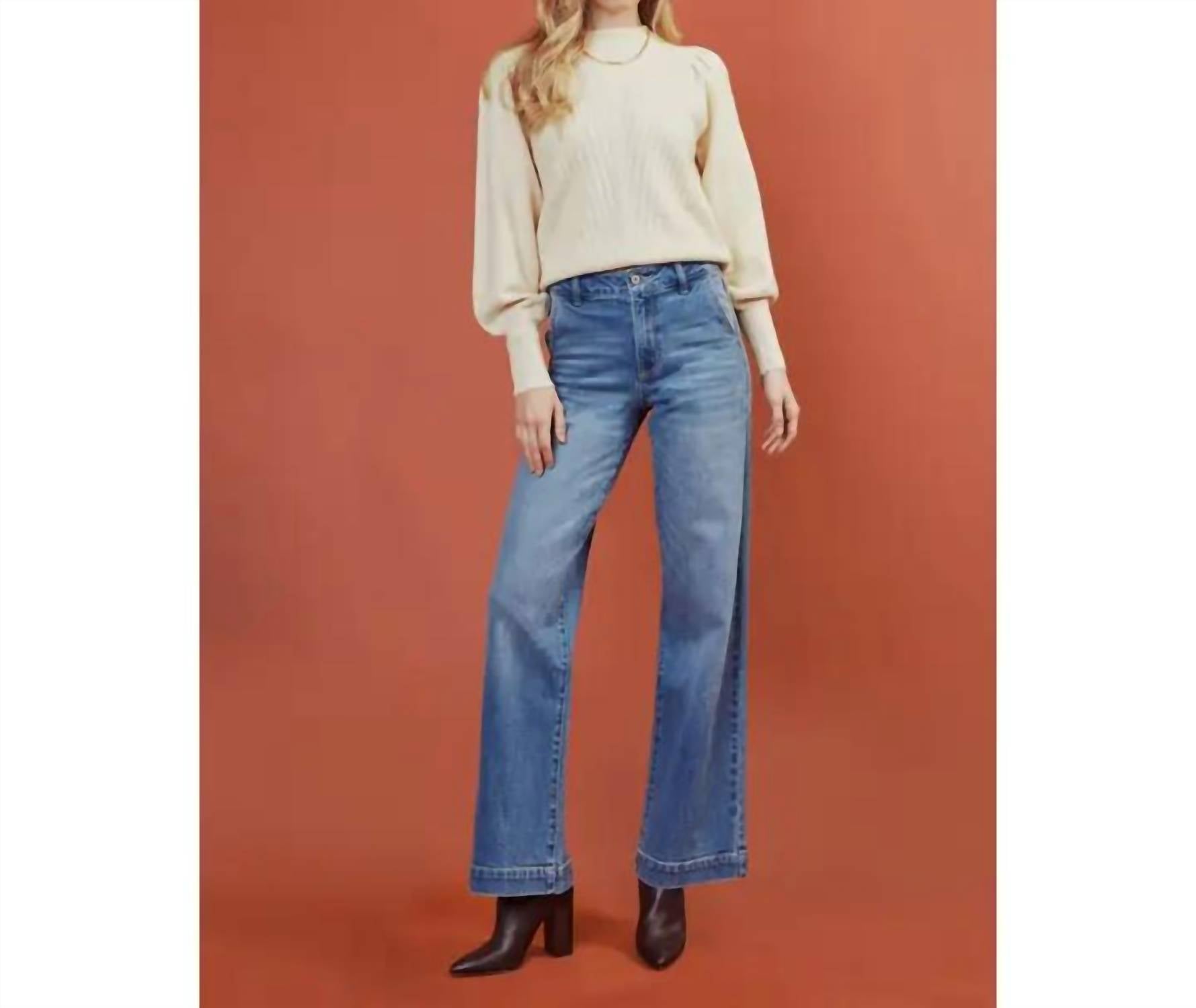 Kancan - High Rise Wide Leg Jeans