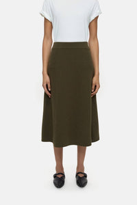 CLOSED Women's A-line Knitted Skirt in green - women's skirt