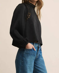 Z Supply - Silvana Mock Neck Embroidered Top