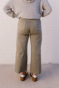 Easel - Penny Button Front Wide Leg Pant