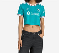 Adidas - Liverpool Football Jacquard V-neck Crop Top