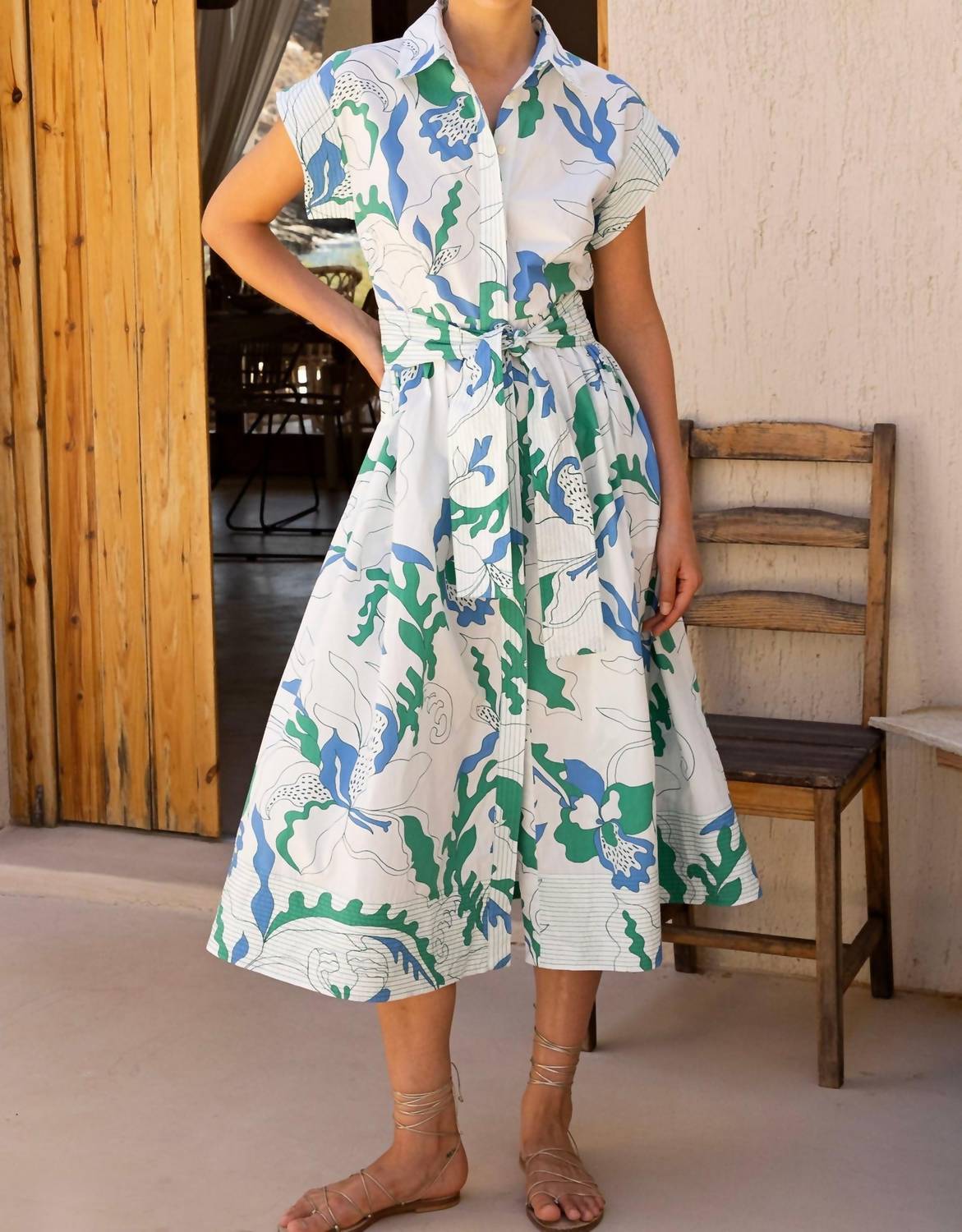 Oliphant - Belted Shirt Midi Dress