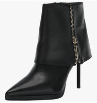 STEVE MADDEN Women's Renee Leather Boots in black - women's shoe - detail view