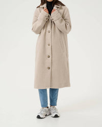 Kaffe - Kaanne Teddy Fabric Notch Lapel Coat