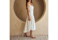Lalavon - Corset Drop Waist Midi Dress