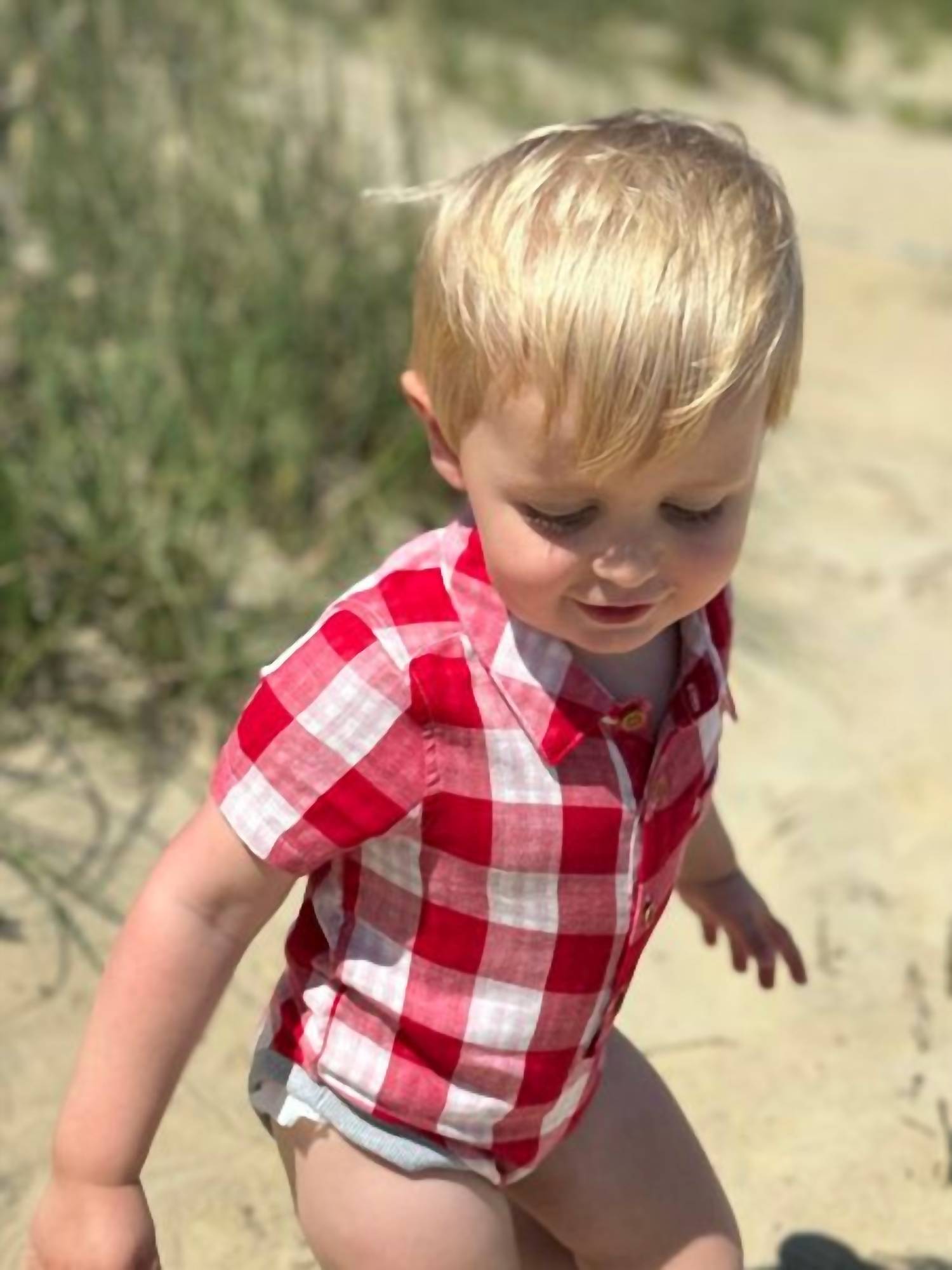 Me & Henry - Boy's Helford Plaid Onesie