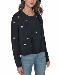 Karl Lagerfeld - Floral-rhinestone Cardigan