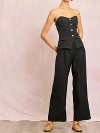 Illa Illa Bianca Wide Leg Pant in black - women's pants - alternate view