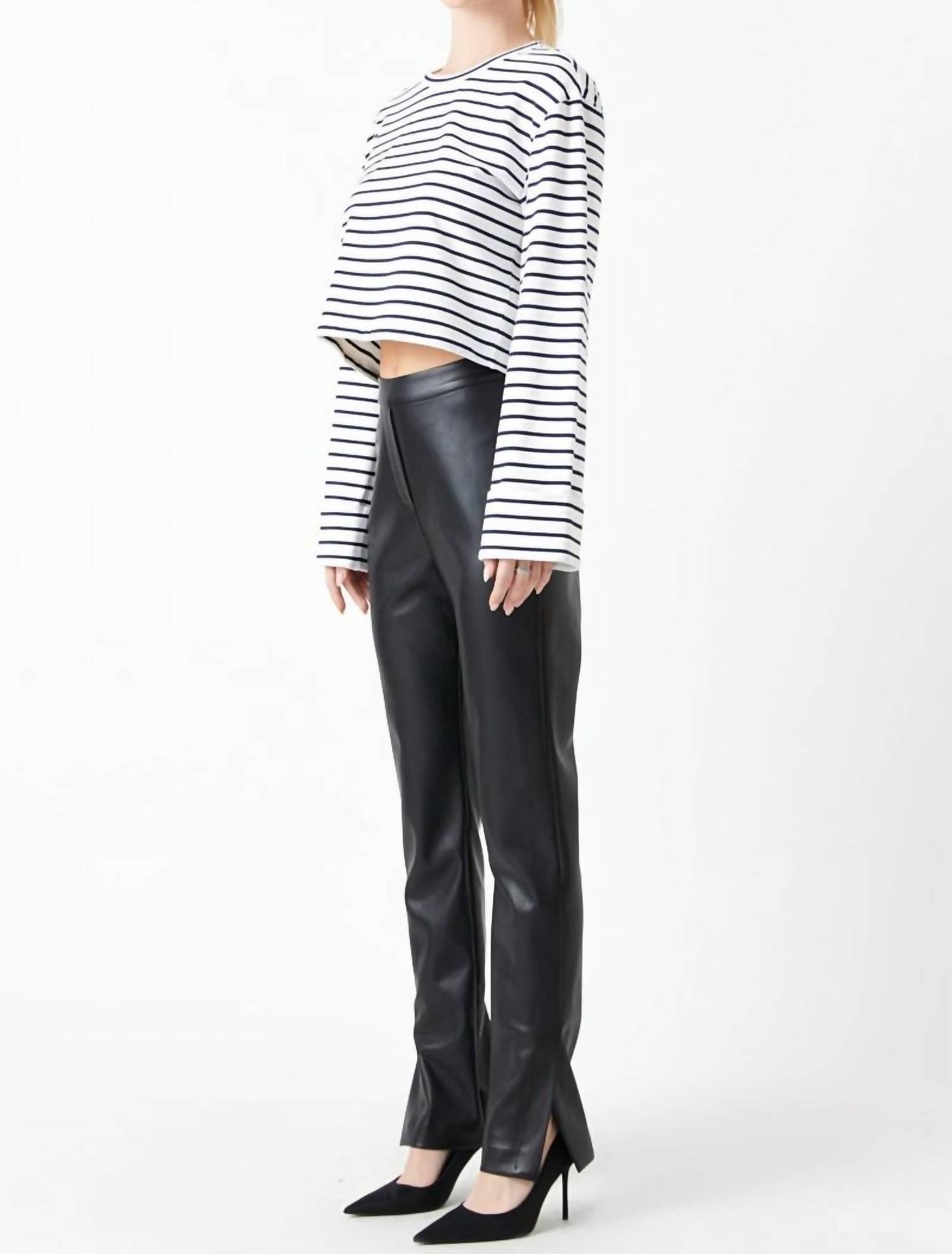 Grey Lab - Pu Slit Leggings