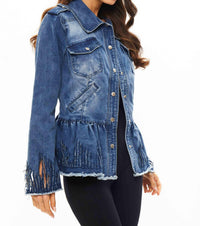 Adore - Button Down Jean Distressed Love Jacket