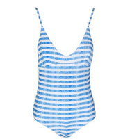 SAD EYED LADY STRIPED ONE PIECE SWIMSUIT