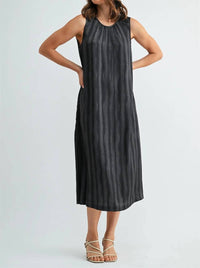 Fun 2 Fun - Textured Satin Sleeveless Dress