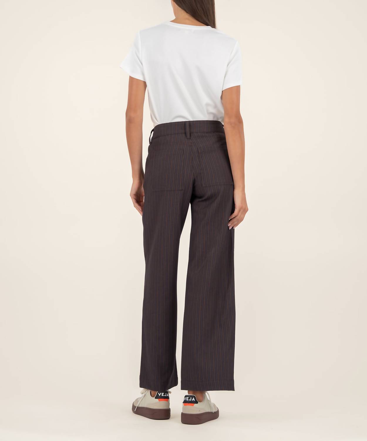 KUT FROM THE KLOTH Charlotte High Rise Wide Leg Pant in chocolate - women's pants - alternate view