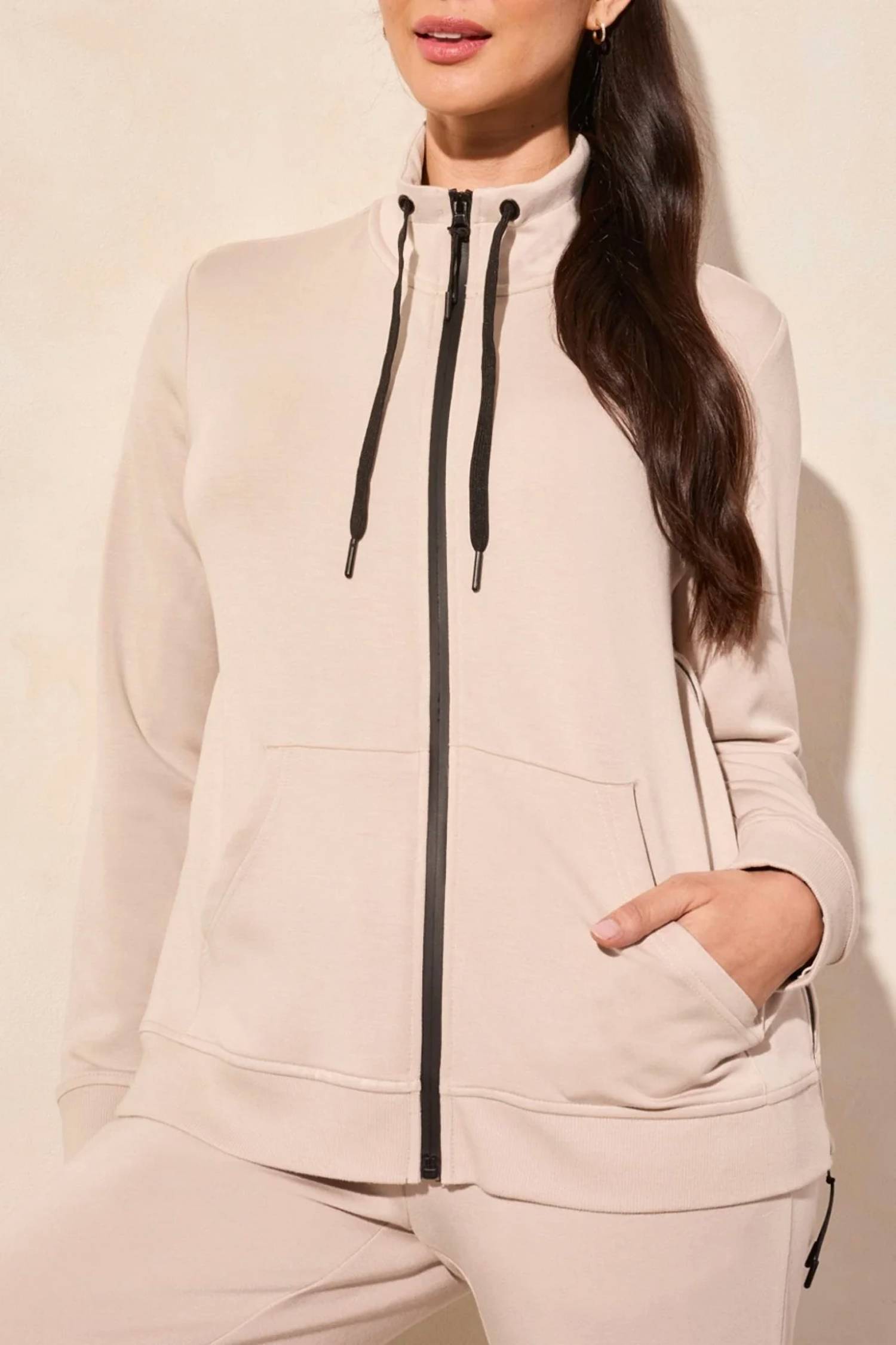 Tribal - Long Sleeve Mock Neck Cardigan Jacket