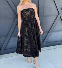 Mustard Seed - Floral Embroidered Strapless Dress