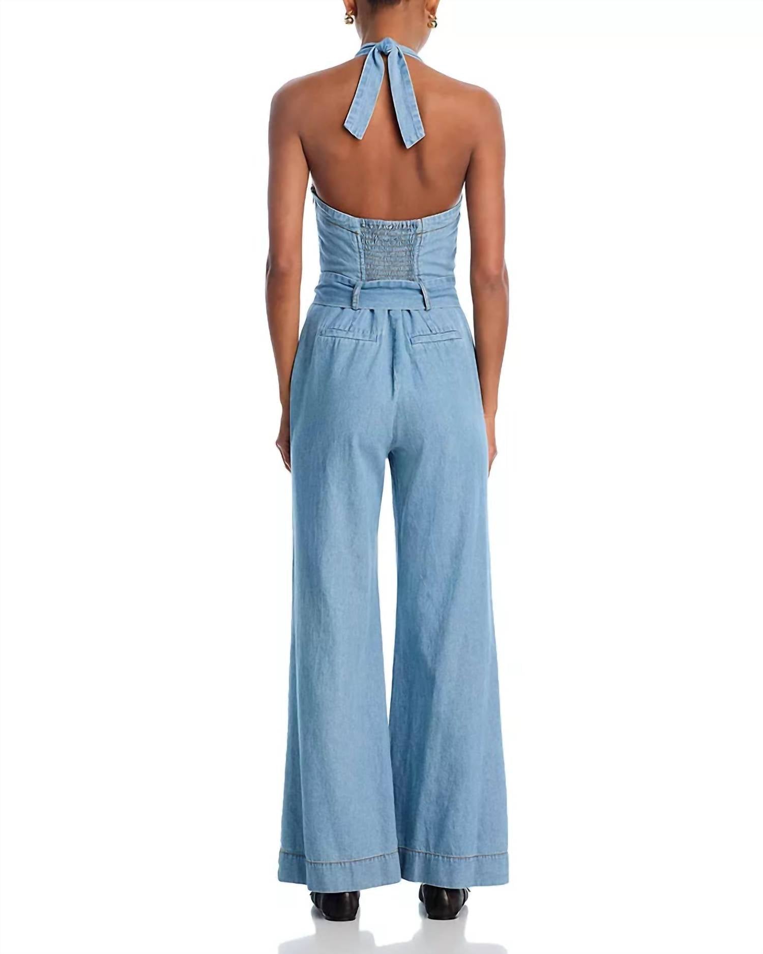 STEVE MADDEN Artie Jumpsuit in bijou blue - women's pants - detail view