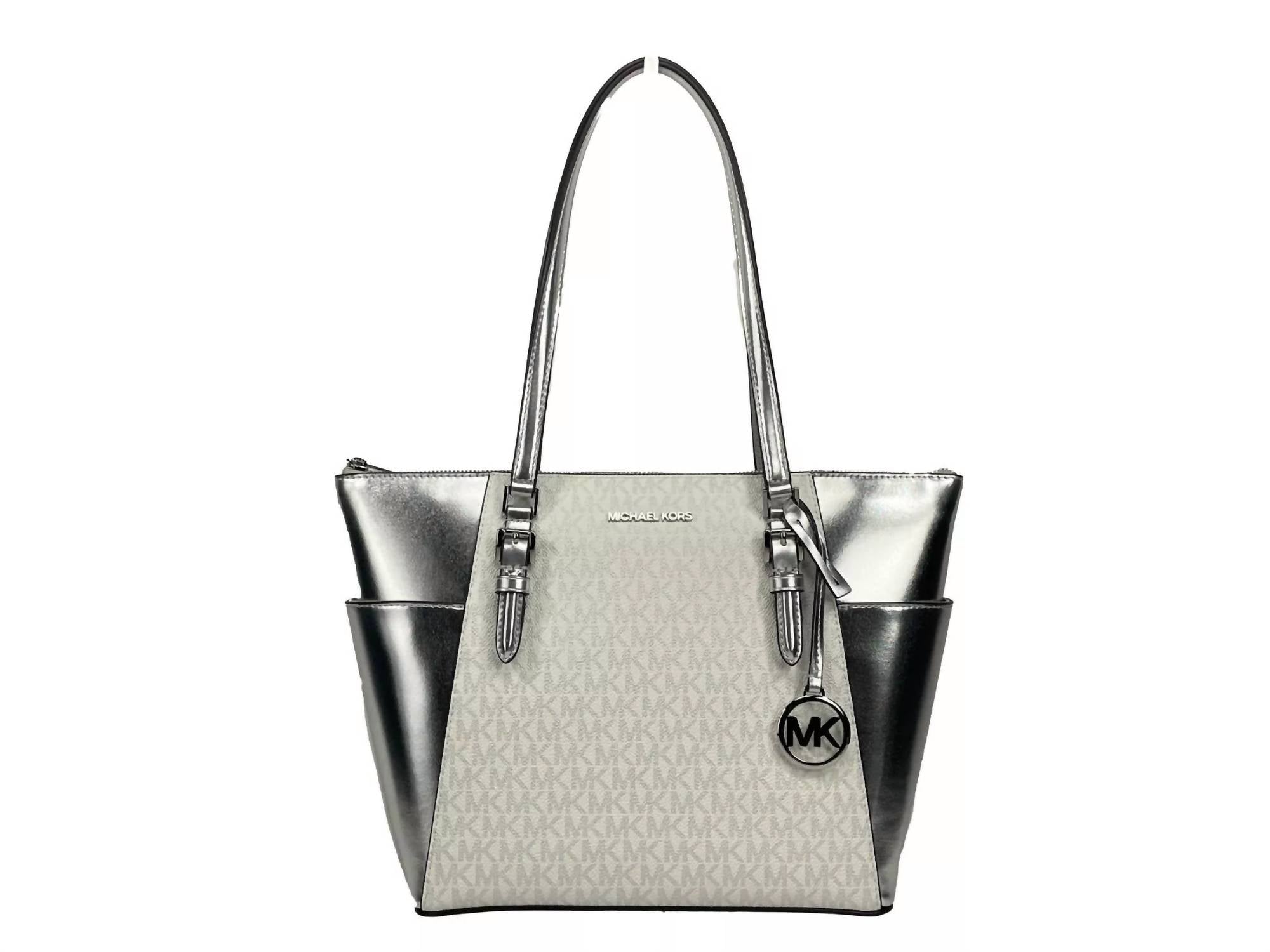 Michael Kors - Women's Charlotte Leather Top Zip Tote Bag Purse Large